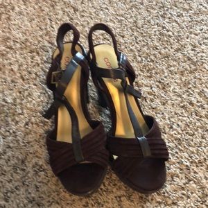 Connie strapping brown heels